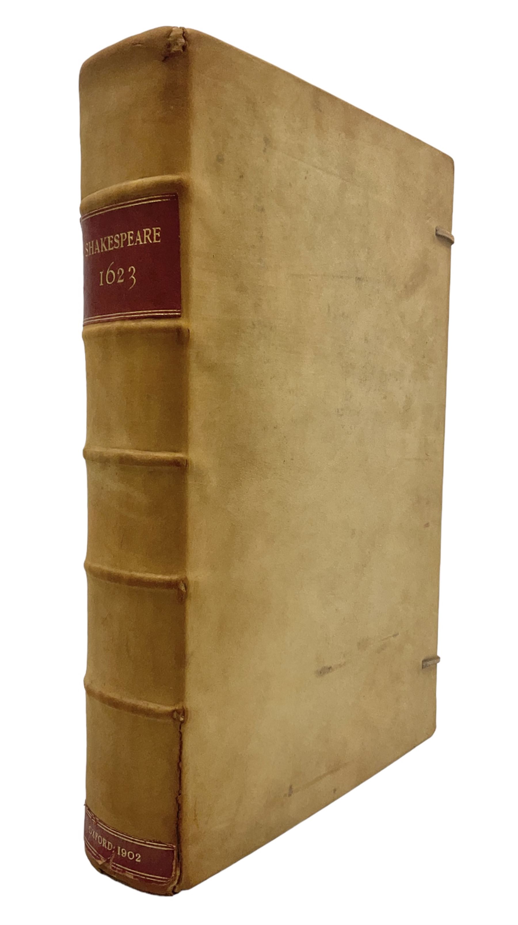 Shakespeare (William), Shakespeares Comedies, Histories, & Tragedies, 364/1000 signed by Sidney Lee, original ful reversed calf and ties, folio, Oxford, Clarendon Press, 1902