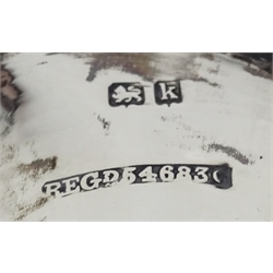 Edwardian silver three branch epergne by Cohen & Charles, Birmingham 1909 and two other silver specimen vases by Sydney & Co, Birmingham 1915