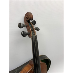 An early 20th century violin, The Maidstone, Murdoch & Co, London, with one piece maple back and spruce top, 60cm long, with bow, and ebonised coffin shaped case. 