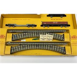 Hornby Dublo - three-rail EDG18 Tank Goods Train set with BR black 4MT Standard 2-6-4 tank locomotive No.80054, two wagons, brake van and quantity of track, boxed with oil tube and two packs of insulating tabs.