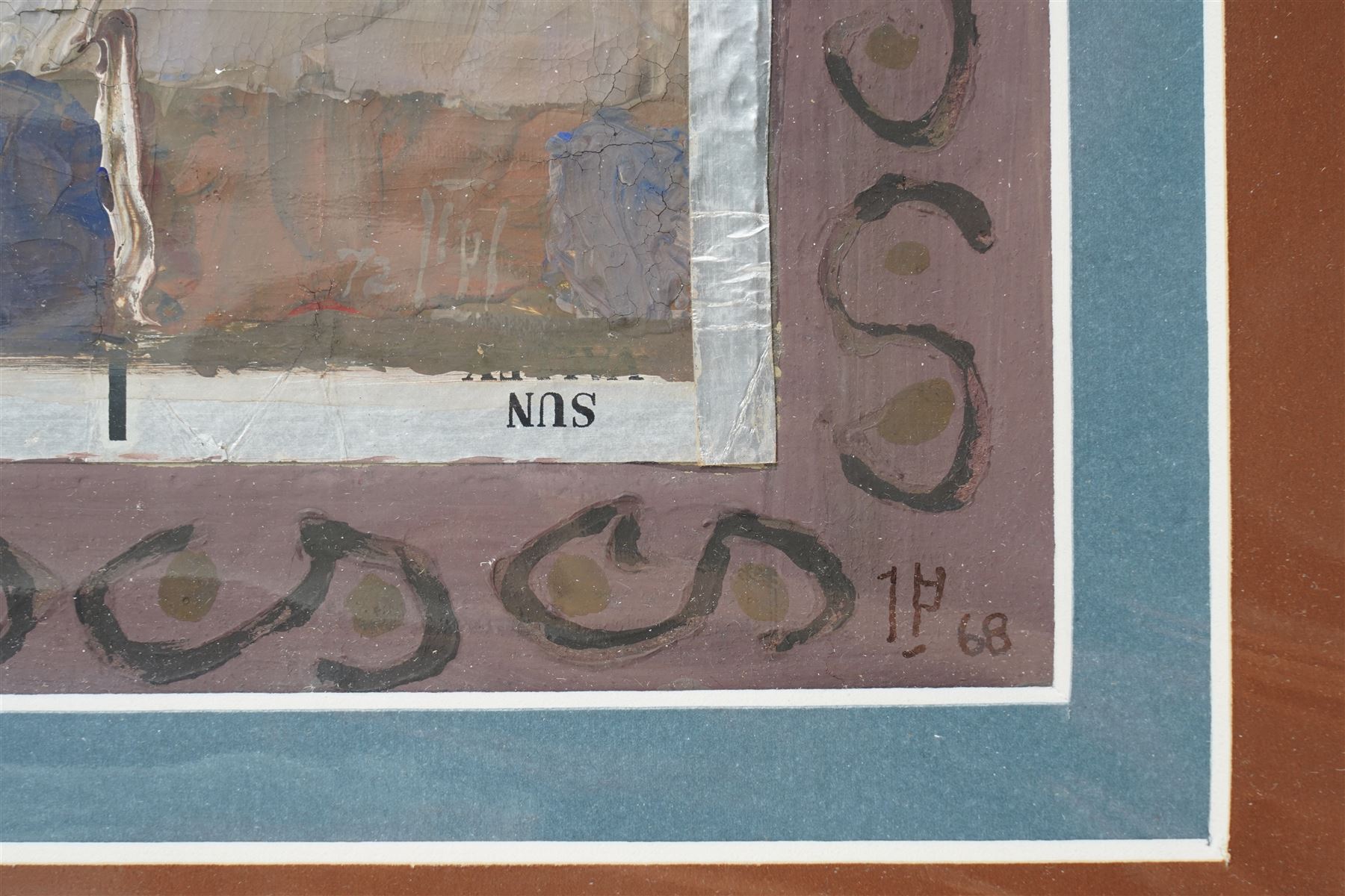 Ivan Peries (Sri Lankan 1921-1988 - Columbo '43 Group): Landscape with  Border, oil on foil signed with initials and dated '68, 14cm x 24cm (unframed) 
Notes: Ivan Peries was a founding member of the '43 group, a 20th century modern art group in Columbo (previously British Ceylon) in the mid-20th century. 
Provenance: The vendor was a very close friend of the artist and his family. These works were acquired from the wife of the artist - Veronica Peries, during the time she lived at Southend on Sea - UK.
