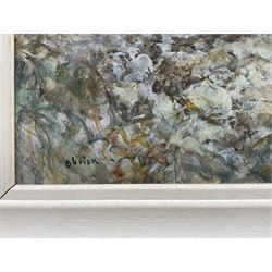 Alfred Ainslie O'Brien (Northern British 1912-1988): Stone Walls and Trees, oil on panel signed 47cm x 60cm