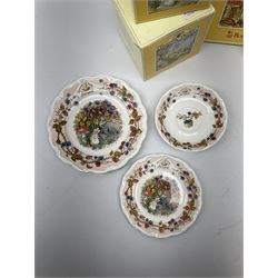 Royal Doulton Brambly Hedge Autumn pattern teacup trio, tea plate and beaker, all boxed