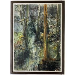 Kane Cunningham (British 1961-): 'Troutsdale Valley Woods', watercolour signed and dated '06, titled verso 105cm x 75cm