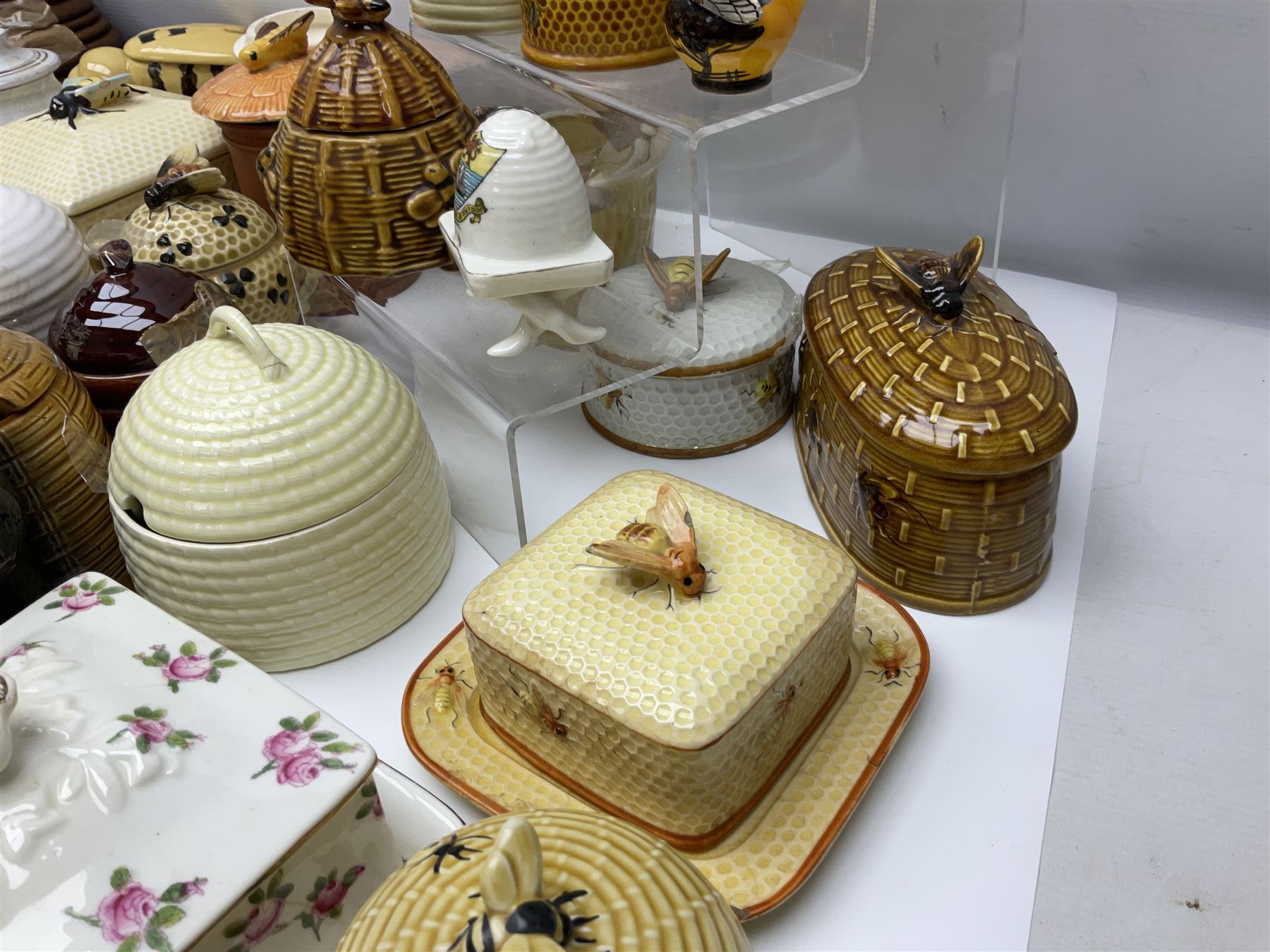 Large collection of honey pots, of various shapes, to include examples from Crown Devon, Marutomo ware, W.H Gloss, Goebel etc 