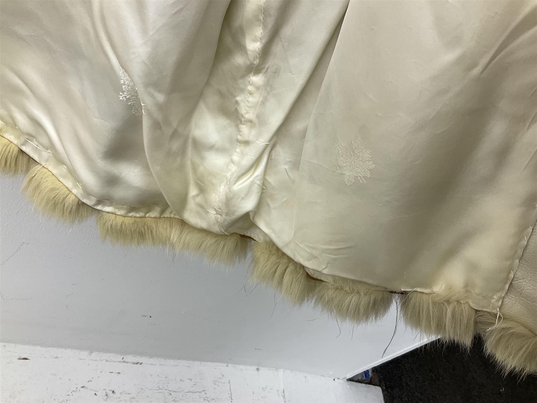 White Arctic Fox fur coat with loop fasteners 