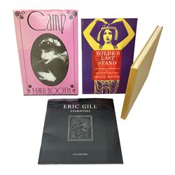 Four reference books, comprising Eric Gill Engravings, Saucy Ladies, Wilde's Last Stand and Camp  