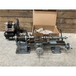 WM precision lathe with Thompson Houston electric motor together with Alfred Herbert die head and bits