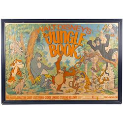 Original 1970s Walt Disney Jungle Book film poster, framed, H66cm, W98cm