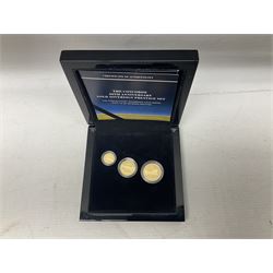 Queen Elizabeth II Gibraltar 2019 'The Concorde 50th Anniversary Gold Sovereign Prestige Set', comprising full, half and quarter sovereigns, cased with certificate, together with various items of Concorde memorabilia including cased binoculars, flight certificate for Heathrow to Moscow, 'Concorde Through The Lines' photographic tribute book etc