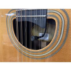 Brazilian Giannini Craviola twelve string acoustic guitar, with Fishman Premium Blend onboard pickup, in fitted hard case 