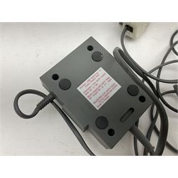 Sinclair ZX Spectrum +2 128k, Sinclair joystick, RAM Turbo joystick add-on, Comcon joystick interface, Power Supply Unit, unassociated multi-colour joystick, original instruction manual and a quantity of mostly Spectrum 48k games