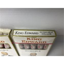 Two sealed packets of King Edward Invincible Deluxe Cigars and another three cigars 