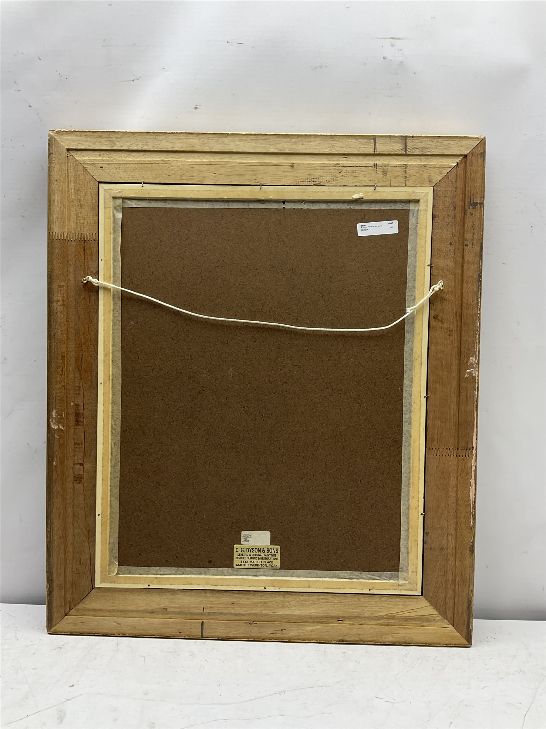 M Storey (British 20th century): Quay Side Scene, oil on board signed 50cm x 40cm