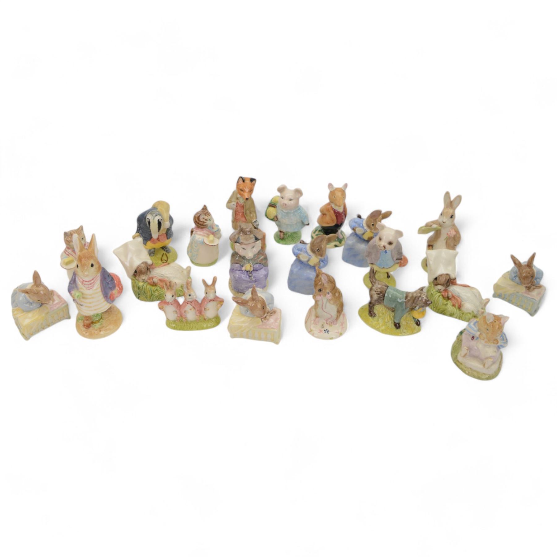 Collection of Royal Albert and similar Beatrix Potter figures, including Cottontail, Tommy Brock, John Joiner etc 