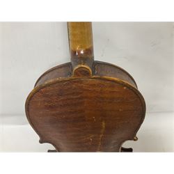 Michael Lindsay of Stockton-on-Tees violin, dated 1904 on the label and stamped on the neck, full length 60cm In a later soft case