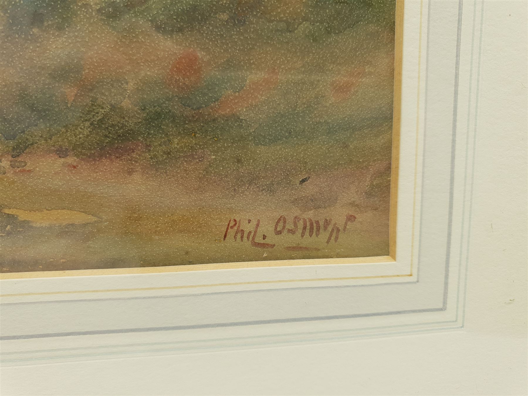 Philip Osment (British 1861-1947): 'Eccleston Ferry' near Chester, watercolour signed 20cm x 47cm