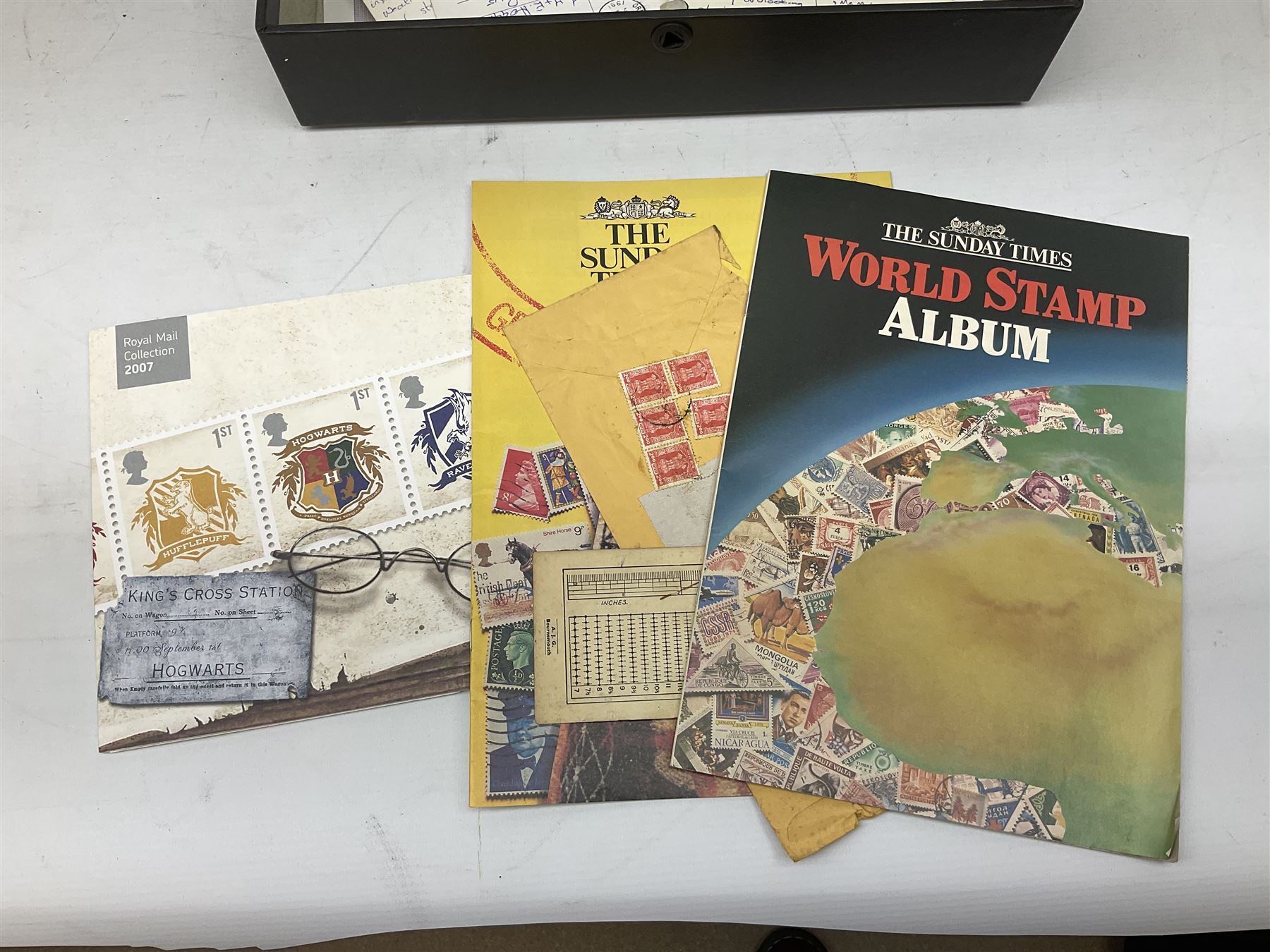 Great British and World Queen Victoria and later stamps, including QV penny black with red MX cancel, various penny reds, King George VI used high values to ten shillings, Australia, Austria, Belgium, Brazil, Cape of Good Hope, small number of Chinese stamps etc, first day covers and other similar items, in one box