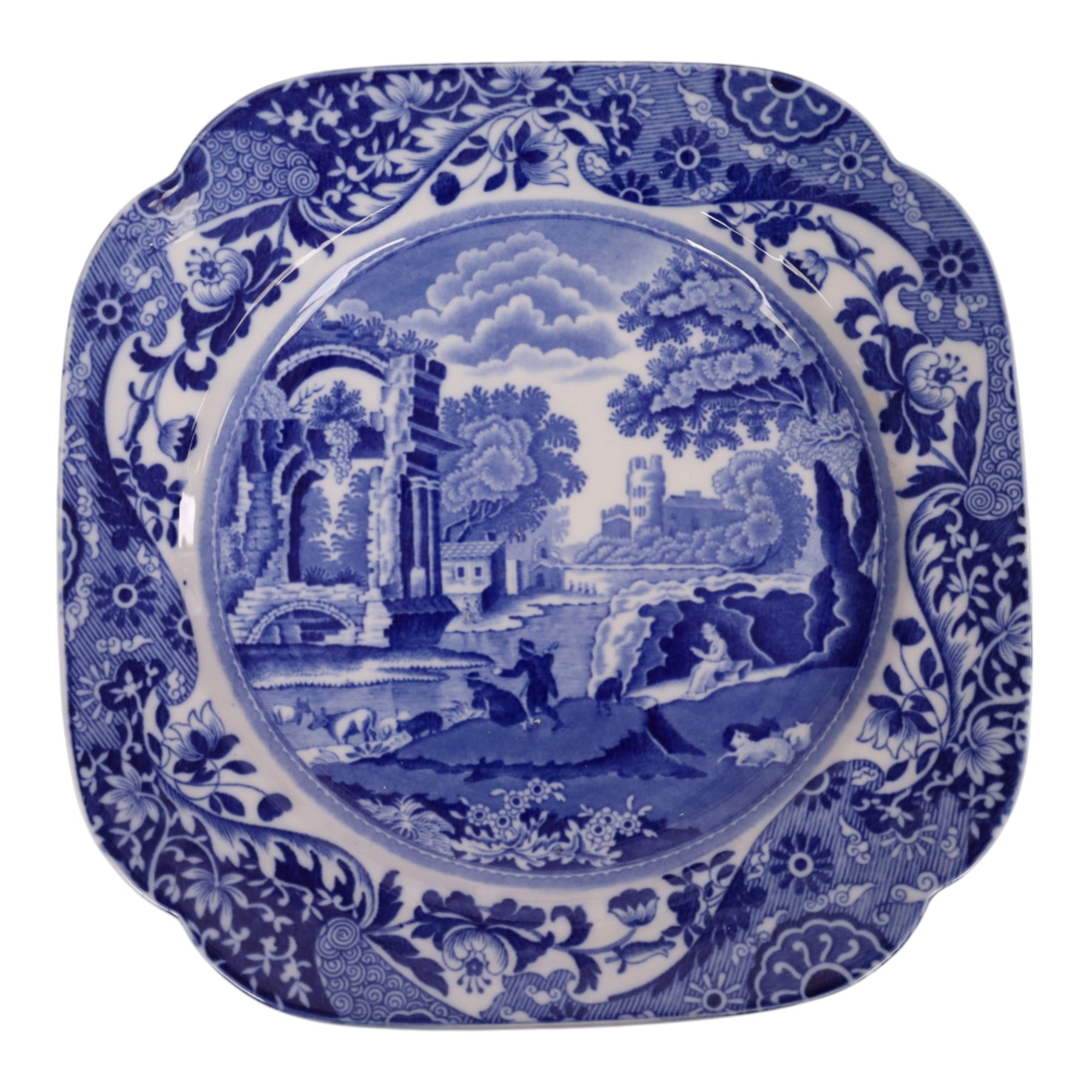 Spode Italian pattern tea service, comprising milk jug, sucrier, eight side plates, cake plate, six cups and saucers