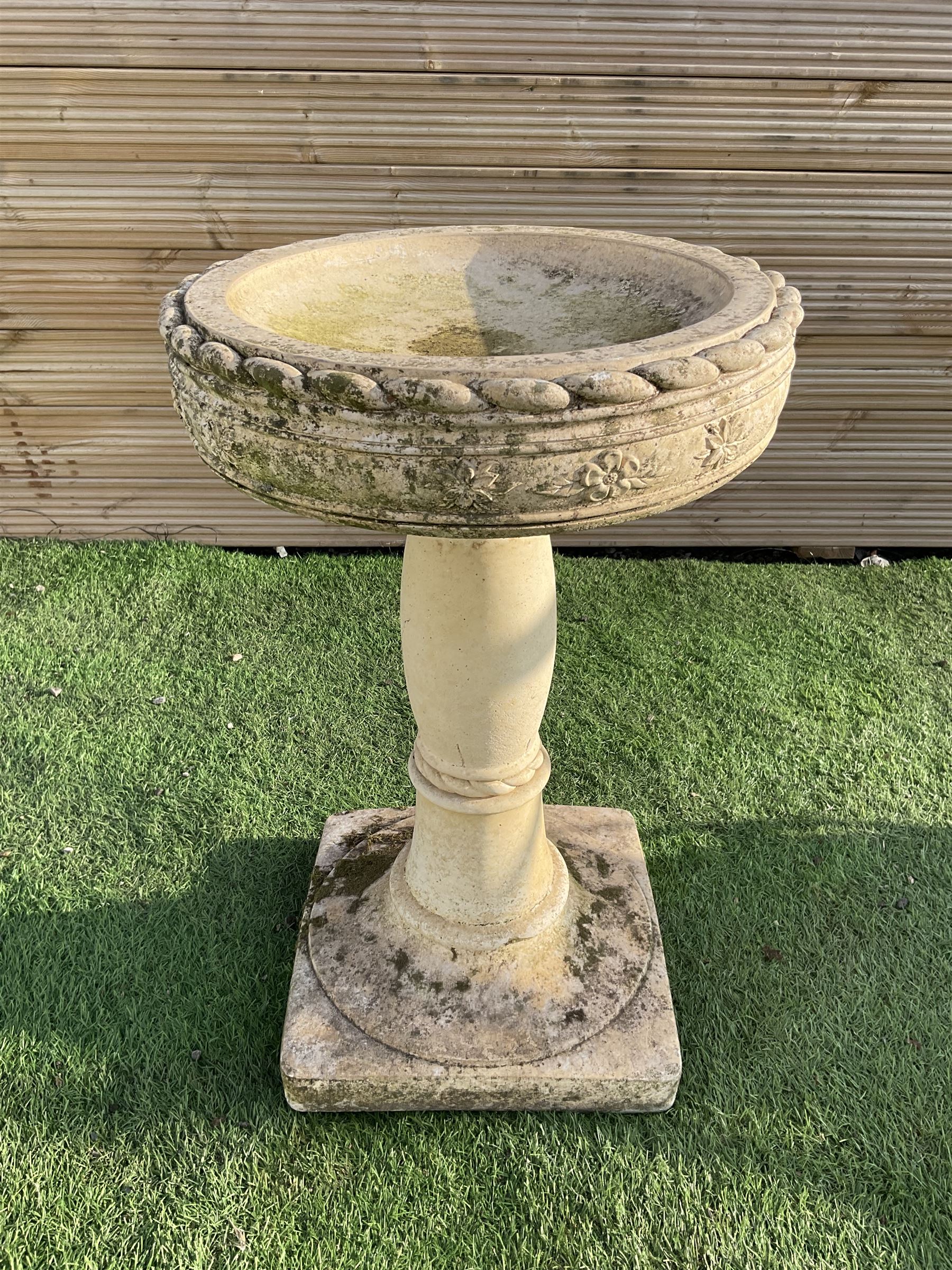 Cast stone two section bird bath - THIS LOT IS TO BE COLLECTED BY APPOINTMENT FROM DUGGLEBY STORAGE, GREAT HILL, EASTFIELD, SCARBOROUGH, YO11 3TX