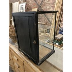 J S Fry & Sons - Victorian glazed and ebonised chocolate countertop display cabinet, fitted with single mirror back door to the rear enclosing two glass shelves, engraved gilt typeface to base - THIS LOT IS TO BE COLLECTED BY APPOINTMENT FROM THE OLD BUFFER DEPOT, MELBOURNE PLACE, SOWERBY, THIRSK, YO7 1QY