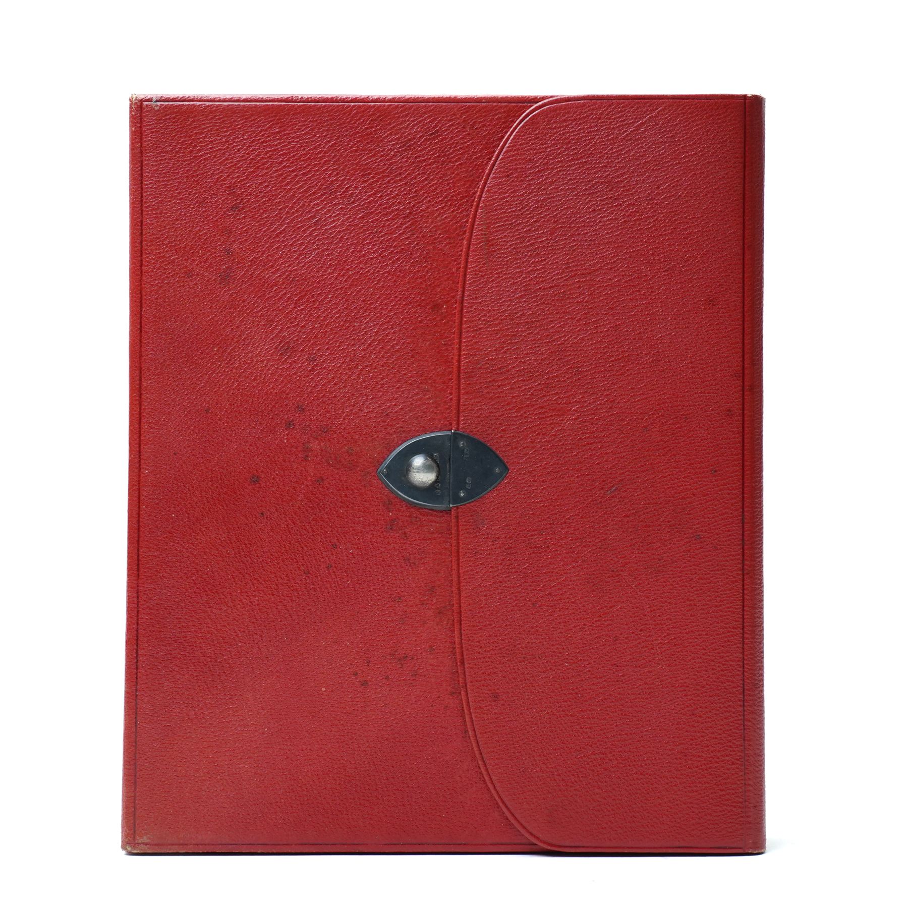  'Trust in God and A Summer Song of Praise' - Vellum bound volume containing fourteen pages of verse and prayers illuminated by Annie B Pratt 1860, all hand coloured, the boards lined in watered silk, red leather box binding with silver clasp hallmarked for London 1888 with makers mark of William Amaziah Ellwick 