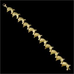 9ct gold horse head link bracelet, Sheffield 2000