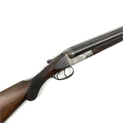 Belgian 12-bore side-by-side double barrel boxlock ejector sporting gun with dummy sidelock plates, 76cm barrels, walnut stock with chequered pistol grip and fore-end, NVN, serial no.14293, L117cm overall SHOTGUN CERTIFICATE REQUIRED
