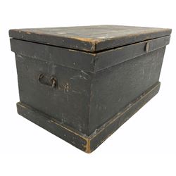 19th century stained pine blanket box 