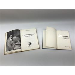 Three bound volumes of 'Chess' magazine 1946-50; fifteen issues of 'The BCCA Magazine' 1949-51; Chess Olympiad books 1970 &1972; and other books and pamphlets of chess interest