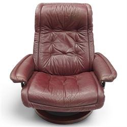 Ekornes - Stressless burgundy reclining armchair