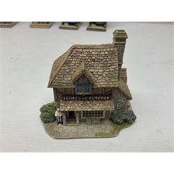Thirteen Lilliput Lanes from the Shops Collection, including Apothecary, Horologist, China Shop, Penny Sweets, H Samuel etc, all with deeds and original boxes 