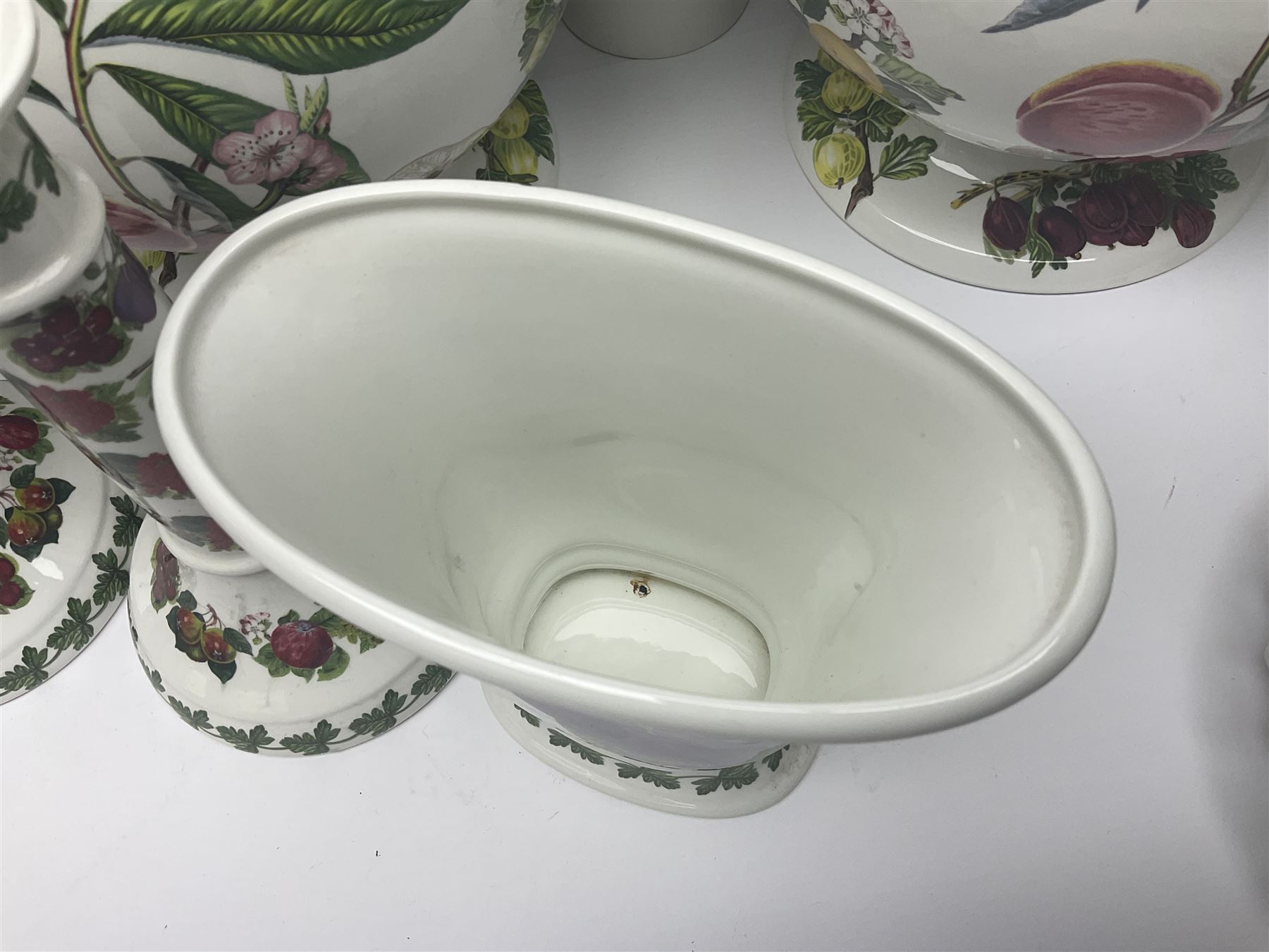 Three Portmeirion soup tureens with covers and ladles, together with vases, large bowls and other Portmeirion items