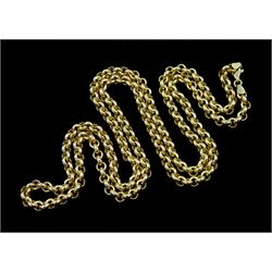 9ct gold belcher link necklace, hallmarked, approx 27.6gm