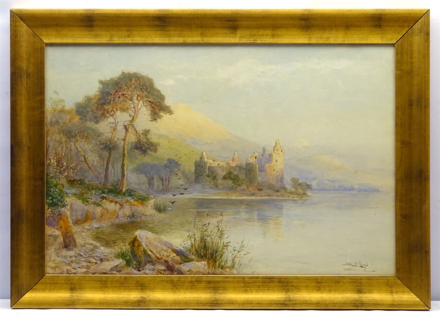 Walter Stuart Lloyd (British fl.1875-1929): Kilchurn Castle - Loch Awe Scotland, watercolour signed 49cm x 74cm