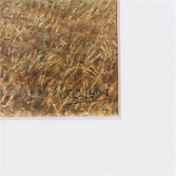 John Cecil Lund (British 1932-): Draught Horses Ploughing, watercolour signed 20cm x 30cm 