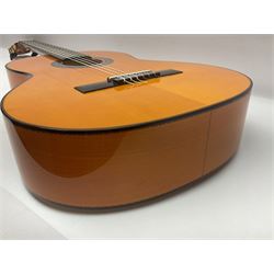 2019 A. Burguet Valencia hand made Flamenco guitar model IF-001 with spruce top and cypress wood back and sides; bears maker's label, L98cm; in original Burguet fitted hard carrying case