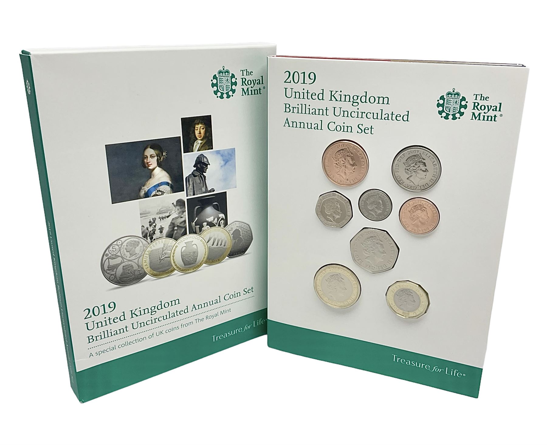 The Royal Mint United Kingdom 2019 brilliant uncirculated annual coin set, in card folder
