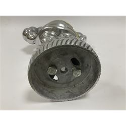 Polished aluminium Michelin man style figure, H38cm.