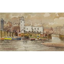 Edward H Simpson (British 1901-1989): 'The Lighthouse Scarborough Harbour', watercolour signed, titled verso 13cm x 20cm