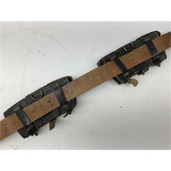 WW2 German 'SS' leather belt with six pouches (one containing unused field bandage) and buckle inscribed 'Meine Ehre Heifst Treue'; belt marked 0/0836 0029