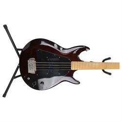 1970s American Gibson Grabber bass guitar, in ebonised wooden finish, serial no. 549900, in original case, L114cm