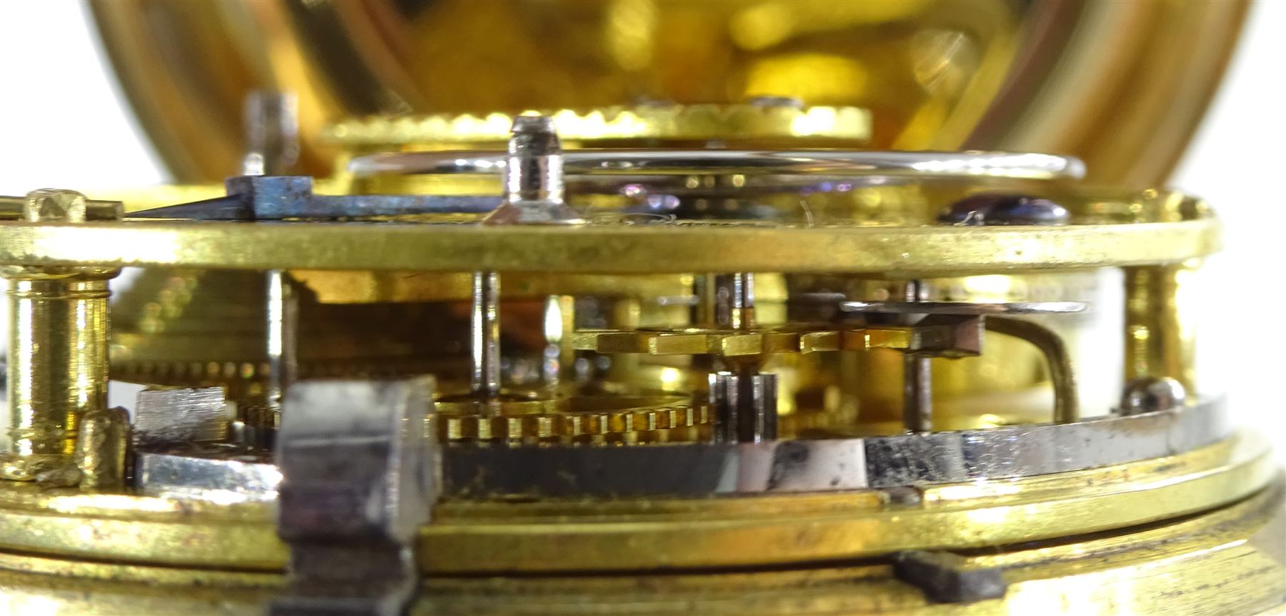 George IV 18ct gold lever fusee pocket watch by Abraham Jackson, Liverpool, No. 5003, gilt dial with Roman numerals and subsidiary seconds dial,  later Victorian engine turned case with cartouche by Henry Stuart, Chester 1860