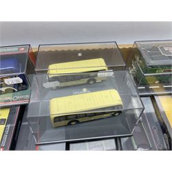 Corgi The Original Omnibus Company/Bus Operators in Britain - seventeen die-cast models of buses and coaches, predominantly limited edition; all in perspex display cases (17)