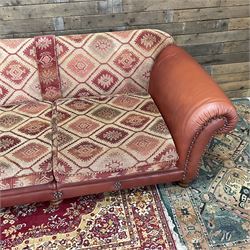 Tetrad Eastwood leather and kilim fabric sofa