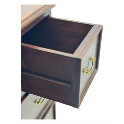 Georgian design mahogany chest, fitted with six drawers, on ogee bracket feet