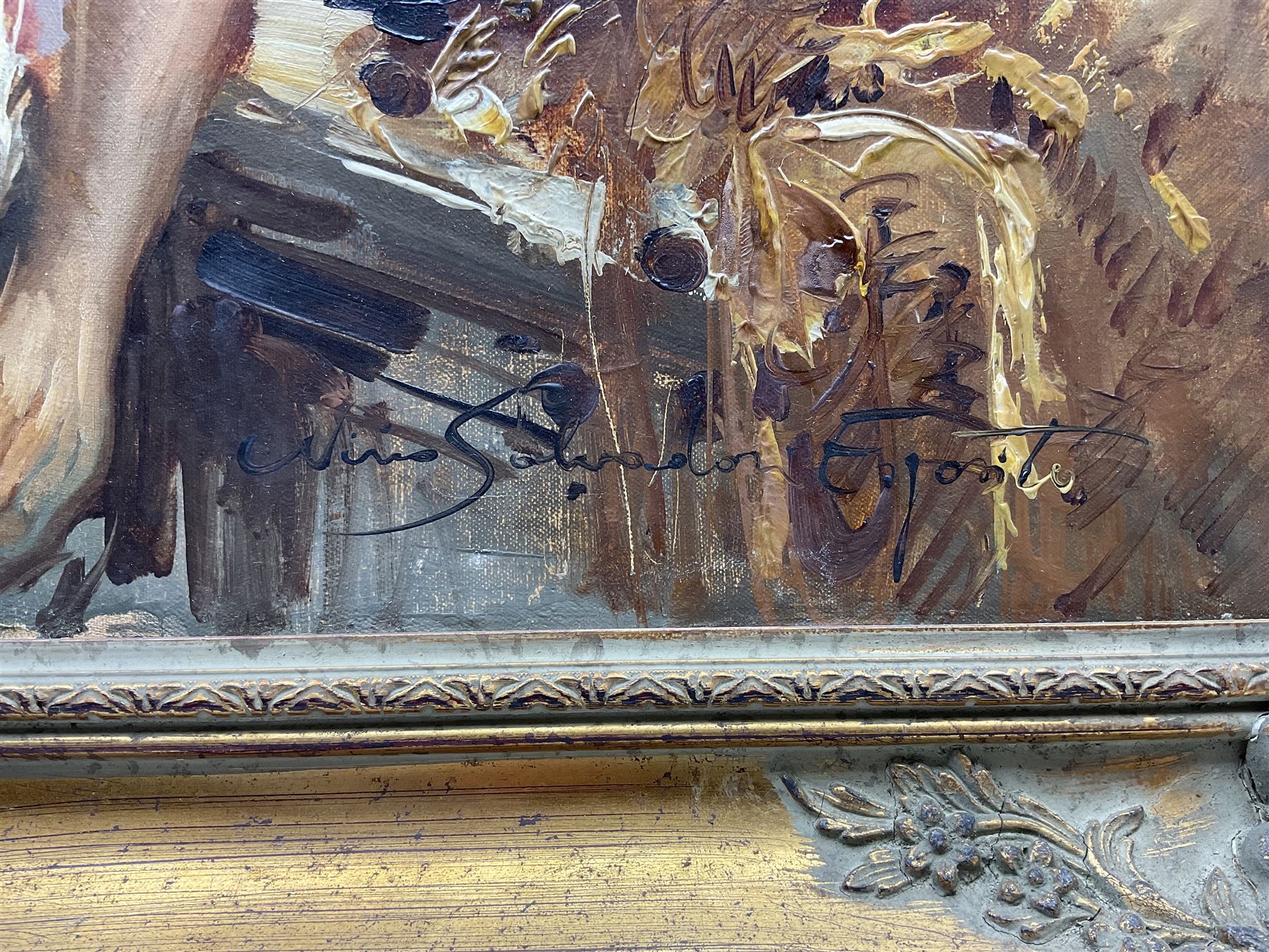 Nino Salvadori (Italian 1918-?): Young Fisherboys, oil on canvas signed 49cm x 69cm