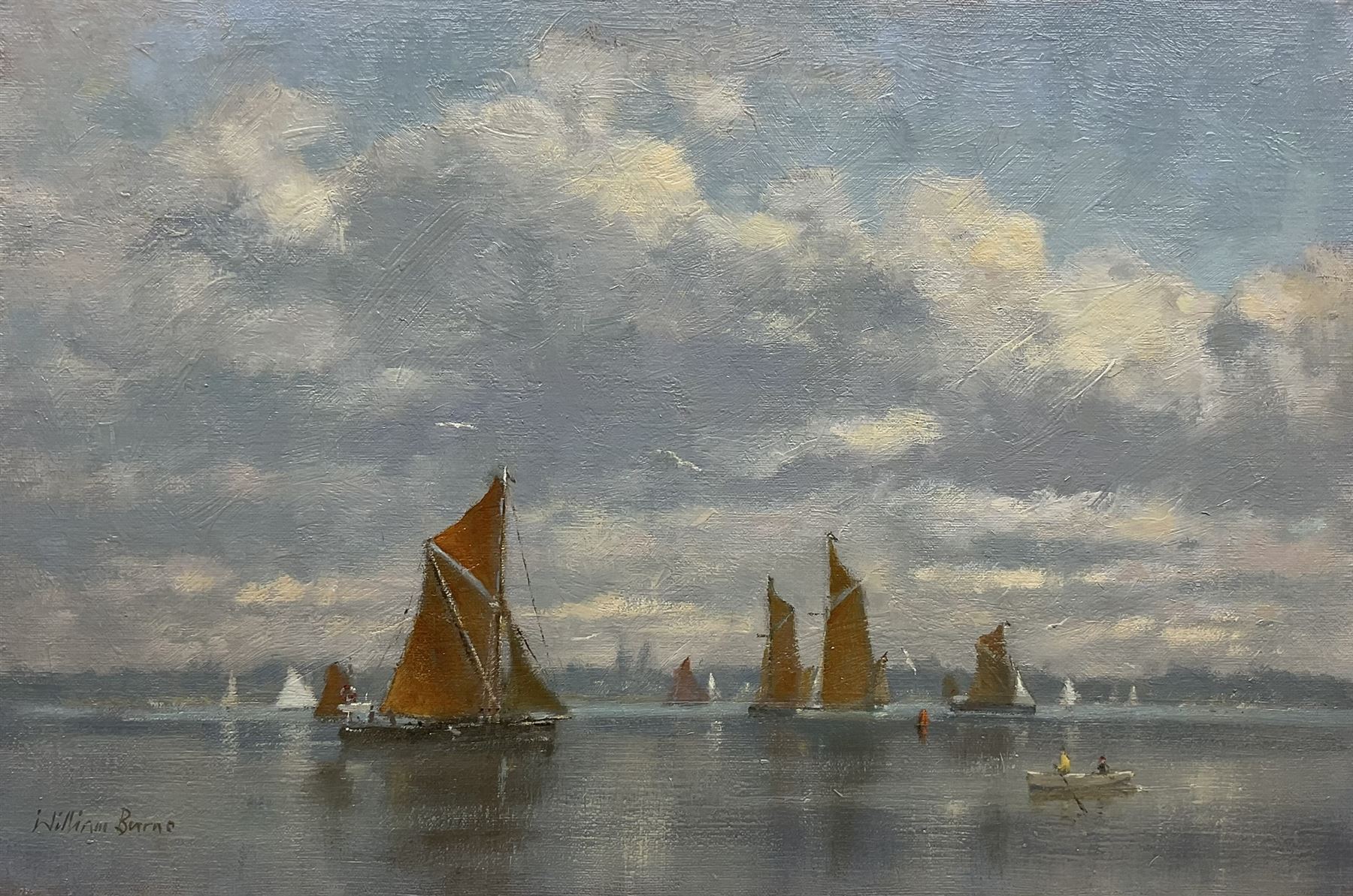 William Burns (British 1923-2010): 'Barge Race on the Orwell Suffolk', oil on canvas signed, titled verso 41cm x 61cm (unframed) 
Provenance: direct from the artist's family