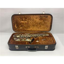 Czechoslovakian Boosey & Hawkes Powertone alto saxophone, serial no.125362; in fitted carrying case with crook