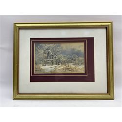 William James Boddy (British 1831-1911): 'St Mary's Abbey' in the Snow - York, watercolour heightened with white unsigned, titled and dated 187*, 14cm x 23cm
